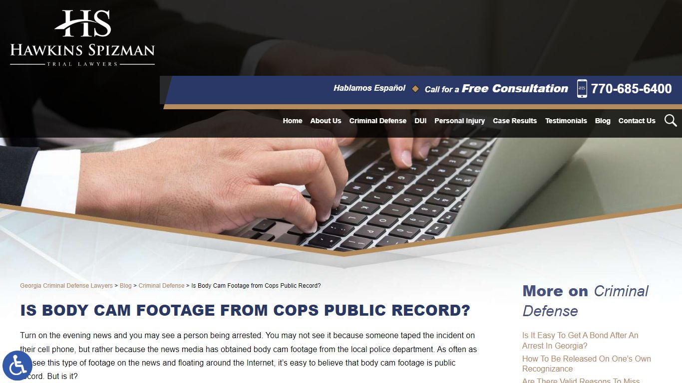 Is Body Cam Footage from Cops Public Record? | Hawkins Spizman