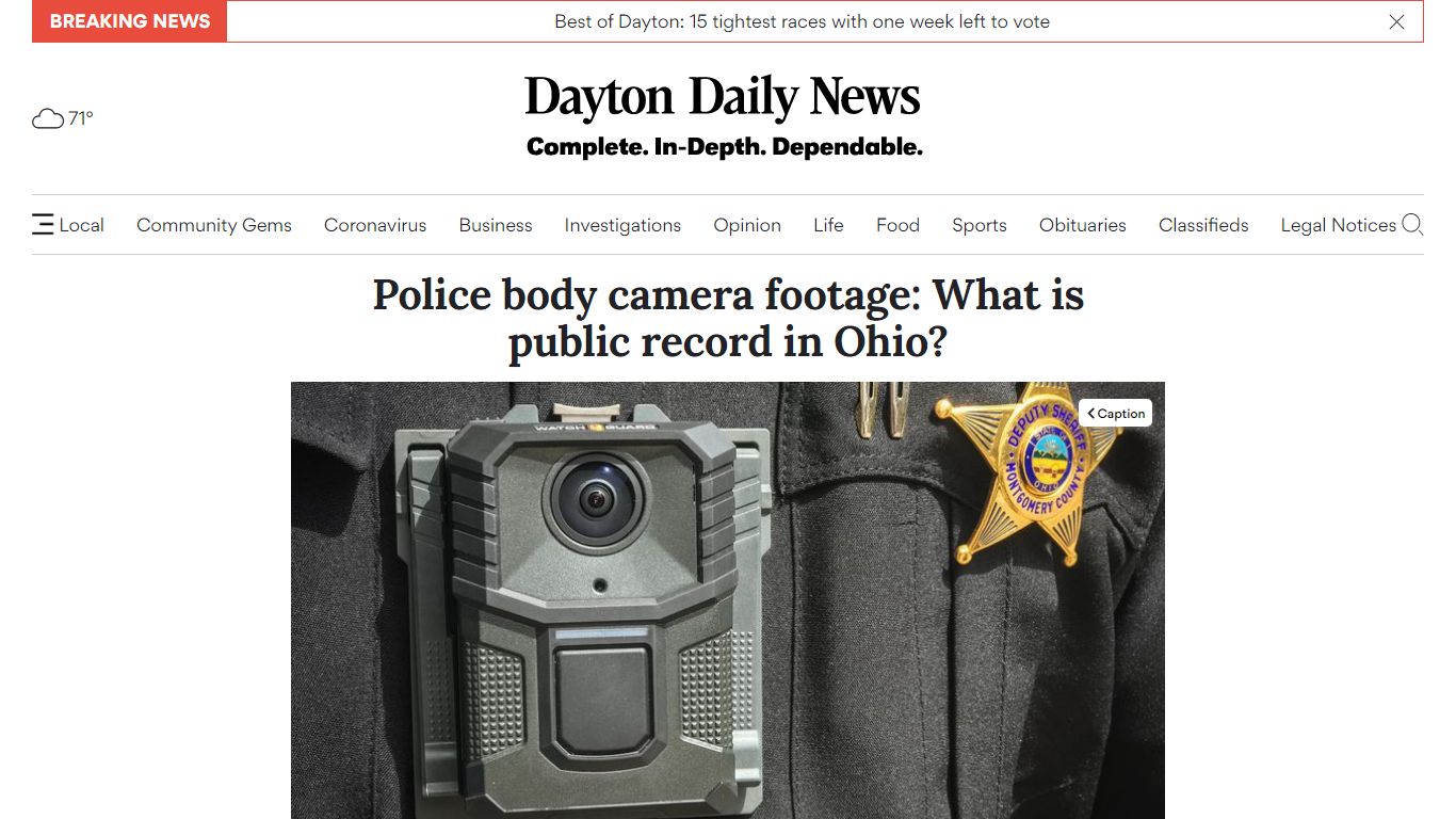 Police body camera footage: What is public record in Ohio?